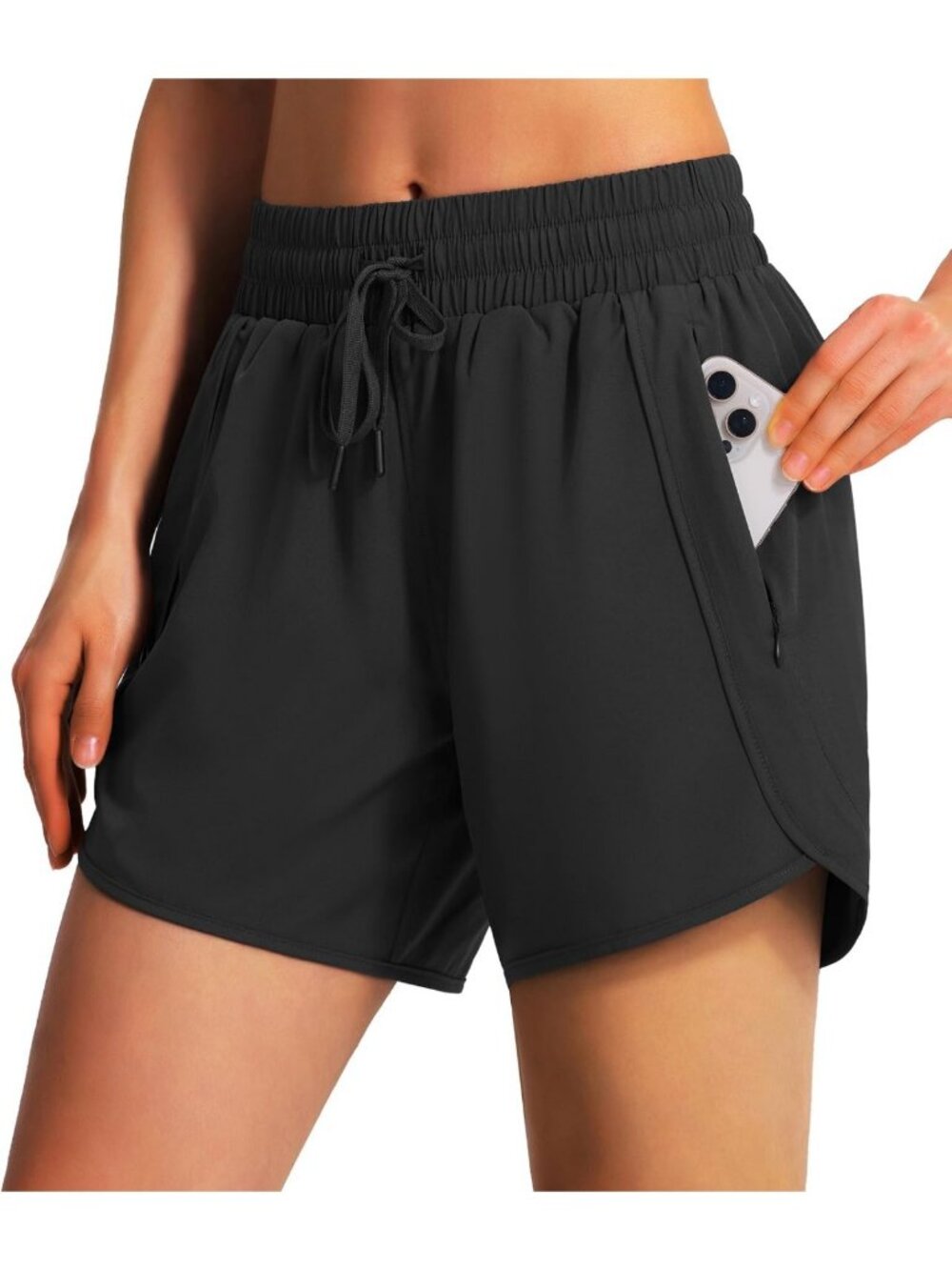 Women's Quick-Dry Athletic Running Shorts 5"/7" with Zipper Pockets - Activewear